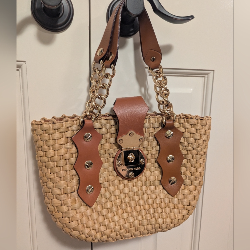 Michael Kors Santorini Raffia Tote Bag